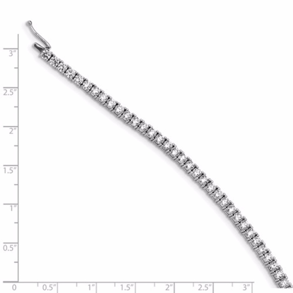 7in Bracelet Sterling Silver Rhodium Plated CZ - Picture 2 of 4
